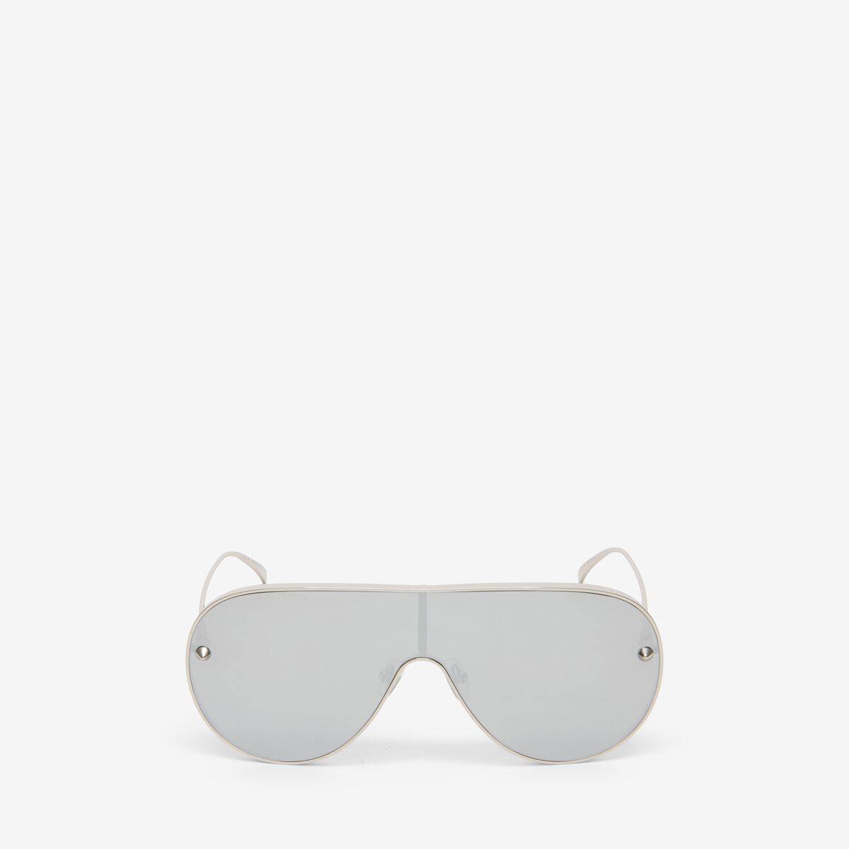 Alexander McQueen Women's Silver Metal Studs Mask Sunglasses (Metal)